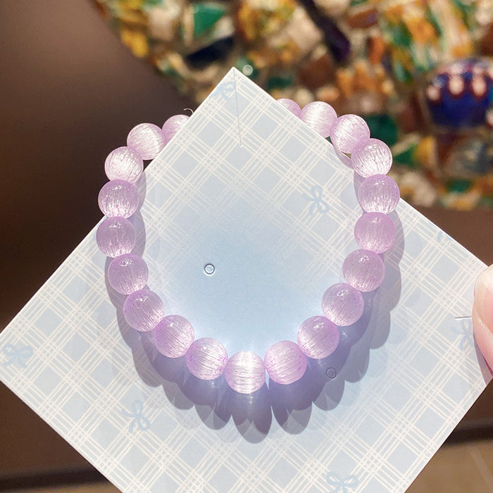 Wholesale Trendy Cat' s Eye Glass Beaded Bracelets Handmade Geometric MOQ≥3