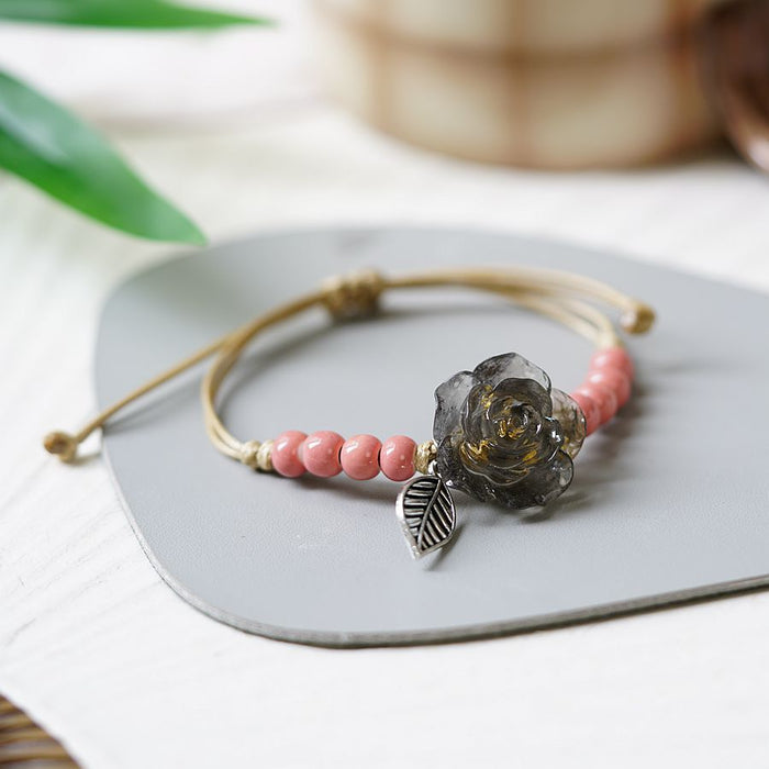 Wholesale Flower Woven Bracelet Ceramic Hand Rope Accessories