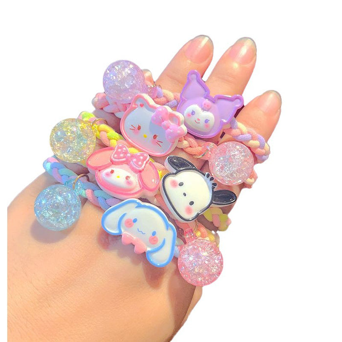 Wholesale 10PCS Children's Cartoon Luminous Bear Woven Hanging Beads Plastic Hair Rope JDC-HS-Yuwei002