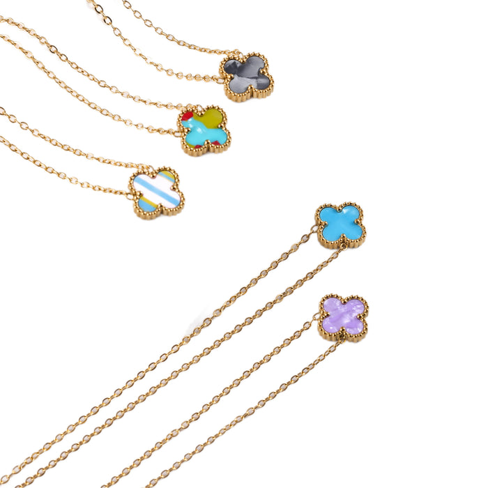 Wholesale Stainless Steel Four-Leaf Clover Collarbone Necklace