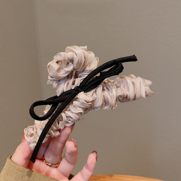 Wholesale Satin silk shiny silk temperament new style ribbon bow back of the head plate hair clip