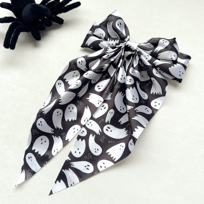 Wholesale  Hair Accessories Ghost  Web Streamer Spring Clip Pumpkin Hair Clip Fabric Print Clip Party Dress up
