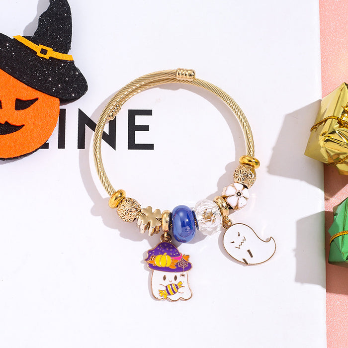 Wholesale Cartoon Stainless Steel Bracelet Magic Hat Witch Design MOQ≥2