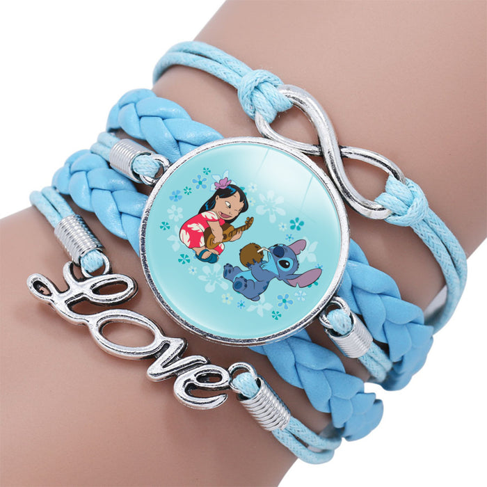 Wholesale Cartoon Braided Multi-layer Gemstone Cowhide Bracelet JDC-BT-NH021