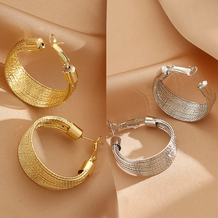 Wholesale Exaggerated Gold Earrings Elegant Multi-layer Circle Earrings Advanced Circle Earrings