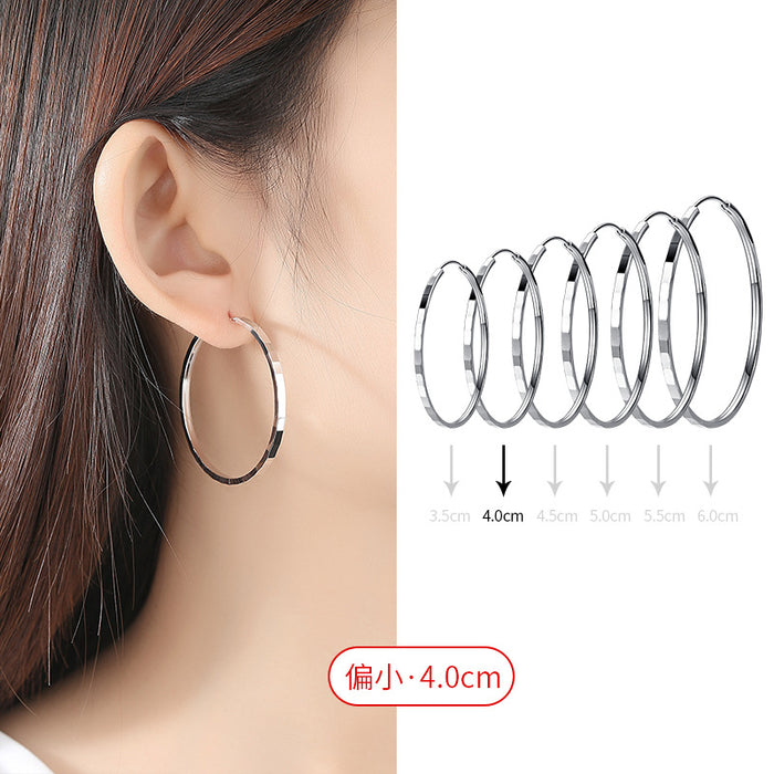 Wholesale Earrings for Women Versatile Earrings  Large Hoop Silver Hoop Earrings