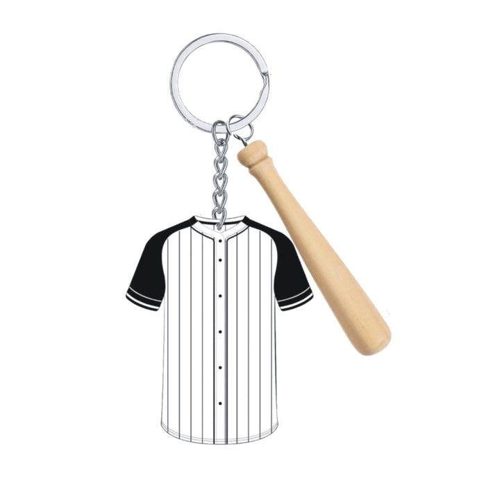 Wholesale 18PCS White and Yellow Acrylic Jersey Baseball PU Leather Tassel Keychain JDC-KC-HuiWen004