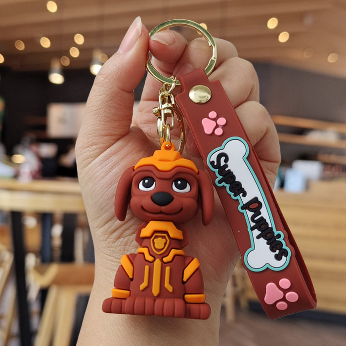 Wholesale Cartoon Dog Doll Silicone Keychain JDC-KC-ZhuoRan008