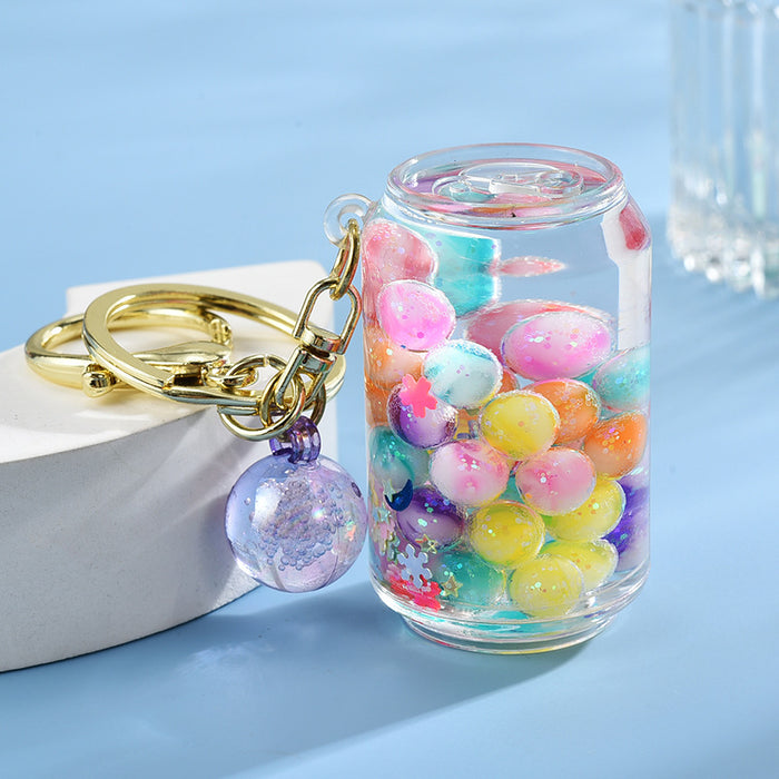 Wholesale Acrylic Oiled Color Iceberg Milk Tea Cup Keychain JDC-KC-ShuangD012