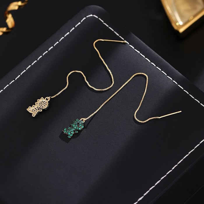 Wholesale  Gold Electroplated Cute Cartoon Ear Line  Earrings