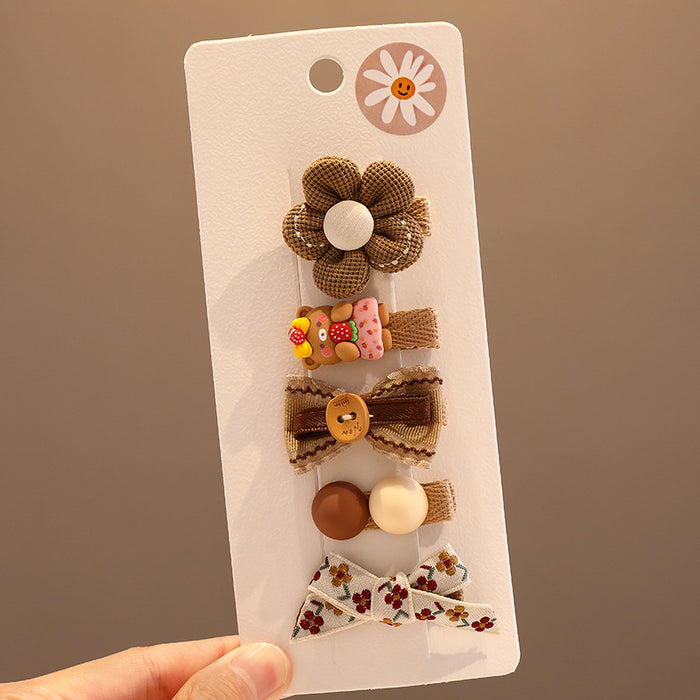 Wholesale Baby hairpins,  children' s hairpins,  cute bowknot fabric clips,  small size,  no hair damage