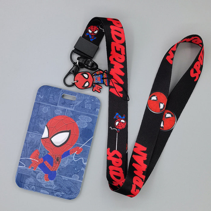 Wholesale Cartoon Superhero Bus Pass Holder With Neck Lanyard ABS Material Trendy Fashion Accessory
