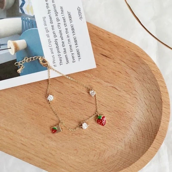 Wholesale Strawberry pendant bracelet