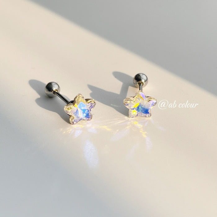 Wholesale Ultra sparkling zircon stud earrings with ear holes for high-end ear decoration