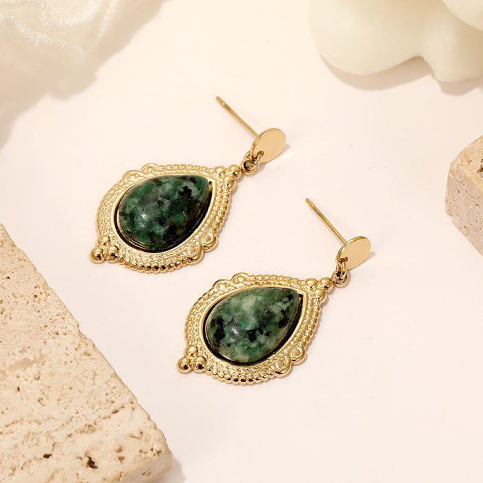 Wholesale 5pcs Irregular Turquoise Light Luxury Earrings