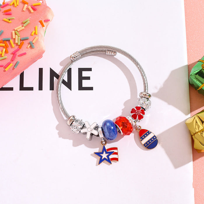 Wholesale Bracelet, bracelet, heart-shaped balloon pendant, stainless steel bead bracelet