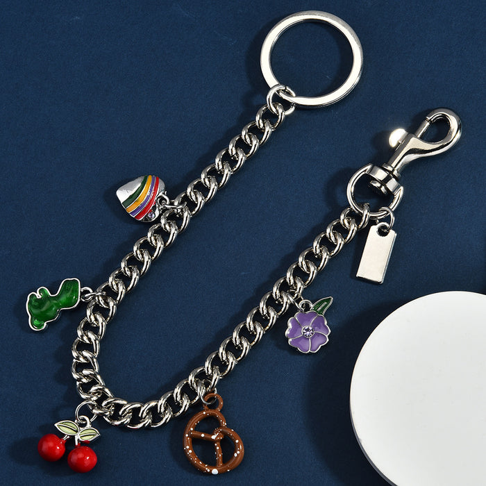Wholesale Dinosaur Heart Shell Cherry Bag Charm Chain Metal Gold Tone Trendy Crossbody Pendant Boutique Resale Accessory