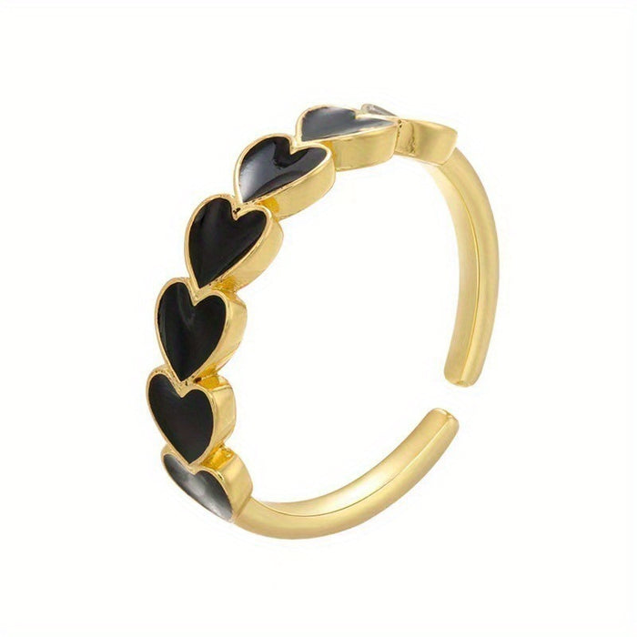 Wholesale Love ring bracelet with adjustable opening, new style of jewelry, simple oil dripping personalized ring, wholesale for women