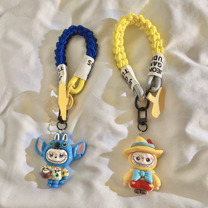 Wholesale Cute cartoon cloth woven nylon lanyard key chain