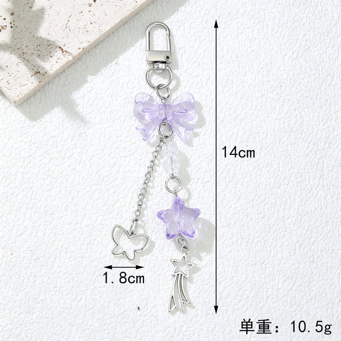 Wholesale Sweet Cool Style Acrylic Bow Star Pendant Keychain Fashion Accessory Gift for Women