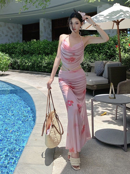 Wholesale Bikini swimsuit new split three piece set sexy long skirt hot spring vacation style swimsuit