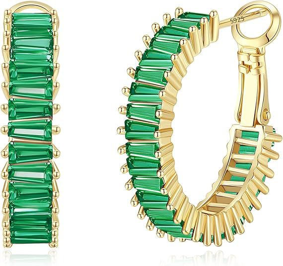 Wholesale Personalized colored zircon ear buckle copper plated genuine gold retro ear ring earrings