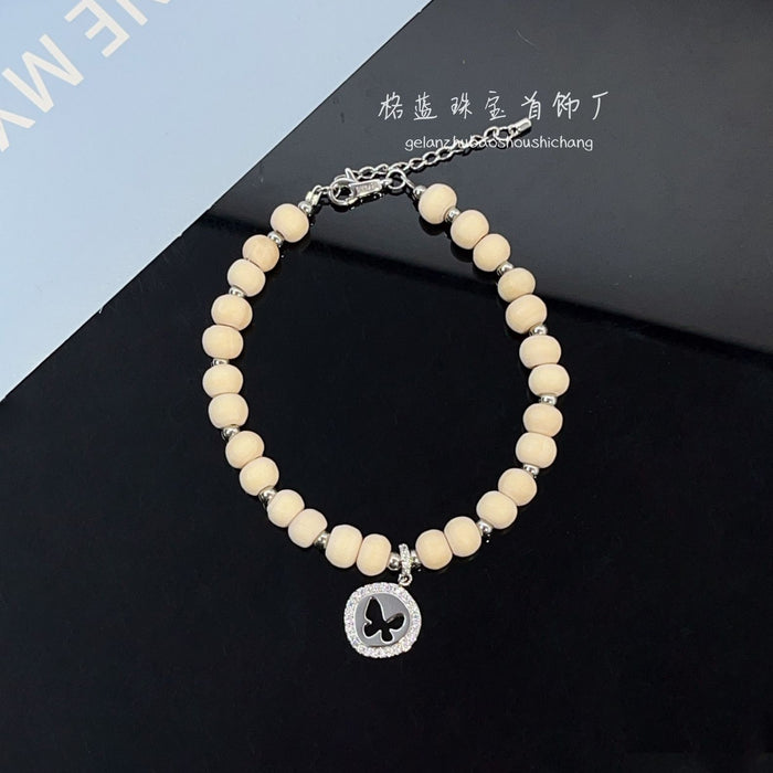 Wholesale Hejia withered leaf butterfly necklace, light luxury, high-end tailcoat butterfly earrings, niche butterfly seal, collarbone chain