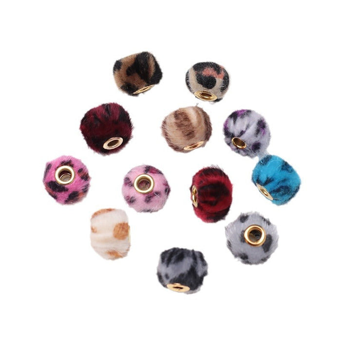 Wholesale 500PCS DIY Fur Ball Imitation Rabbit Fur Fabric Straight Hole Beads JDC-BDS-KaiMo008