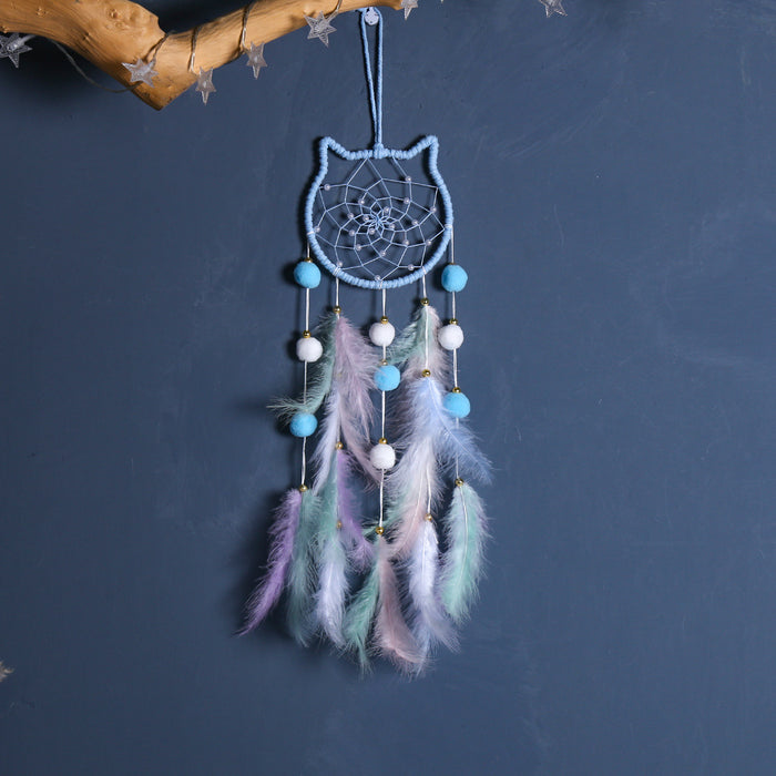Wholesale Trendy Handmade Dreamcatcher Pendant with Feathers Iron Frame Bag Charm