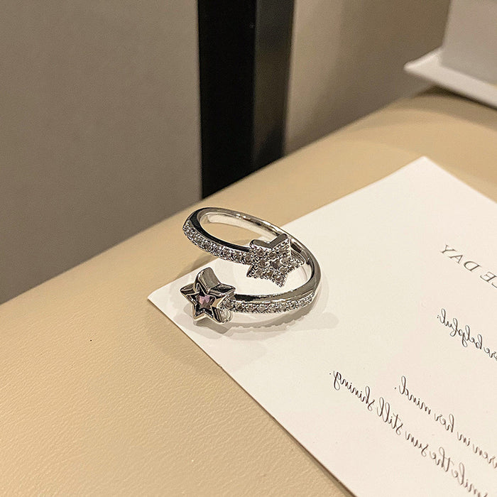 Wholesale Exquisite niche zircon butterfly diamond ring with minimalist layering style and versatile ring accessories