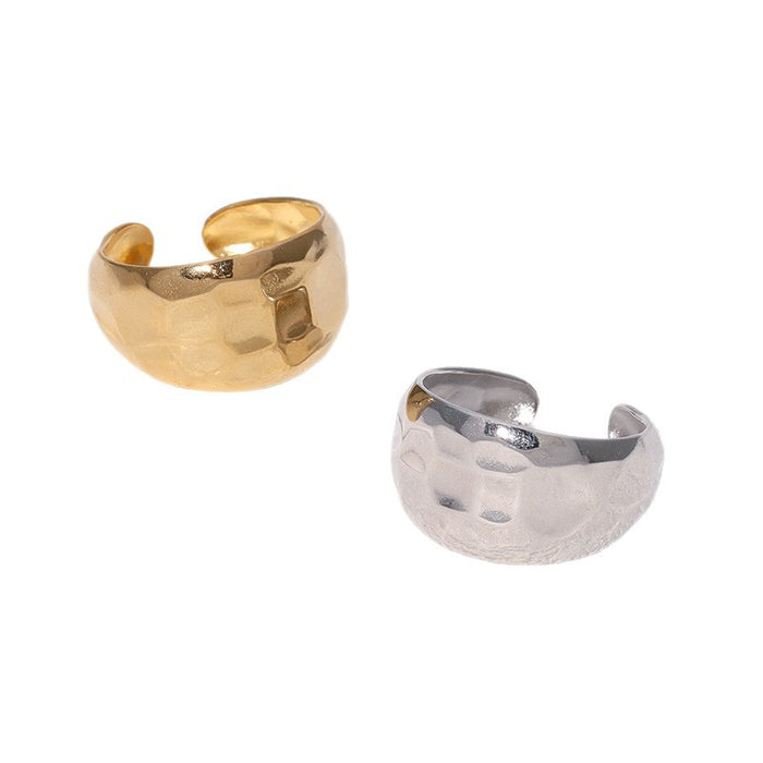 Wholesale New titanium steel ring with adjustable opening, simple, niche, high-end stainless steel open ring