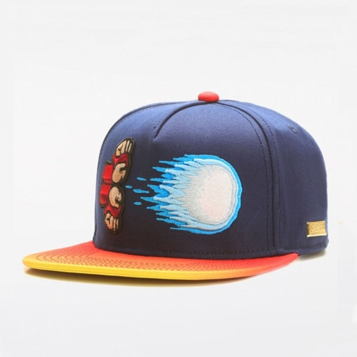 Wholesale Embroidered Hip Hop Hat Cartoon Qigong Wave Baseball Hat Adult Flat Edge Hat