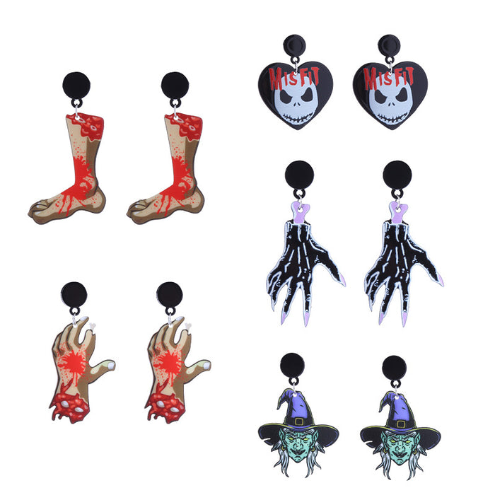 Wholesale  Series Horror Bloodstain Acrylic Earrings Claw  Earrings