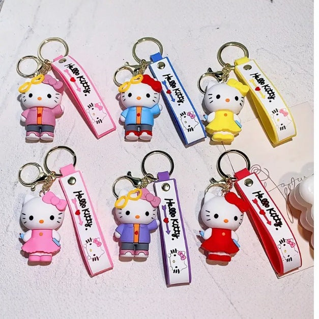 Wholesale Cartoon Keychain Cute  Cat School Key Chain Men's and Women's Bag Small Pendant