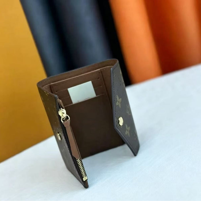 Wholesale Classic Plaid Genuine Leather Short Tri-Fold Wallet Fashion Accessory for Women Boutique