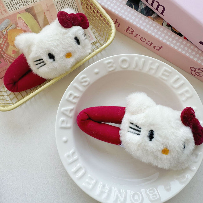 Wholesale Cartoon Cute Plush Bow Hair Clips JDC-HC-Beif003