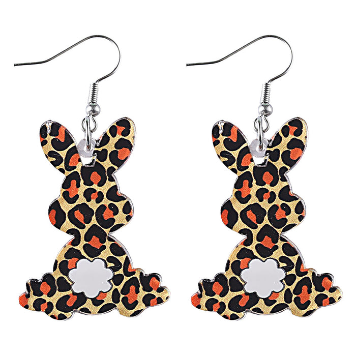 Wholesale  cartoon cute Easter pattern rabbit earrings  color acrylic ear jewelry