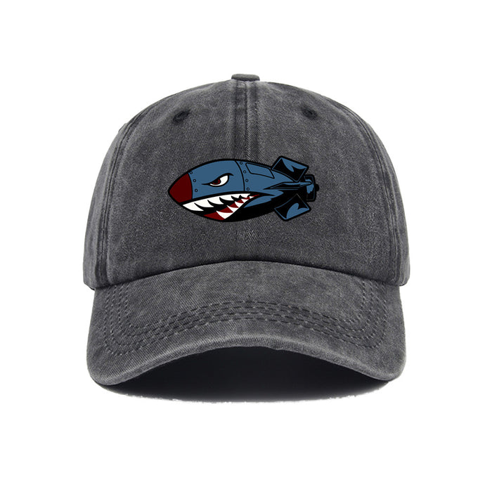 Wholesale Printed baseball cap for outdoor leisure, sun shading, washed retro trend, duckbill cap