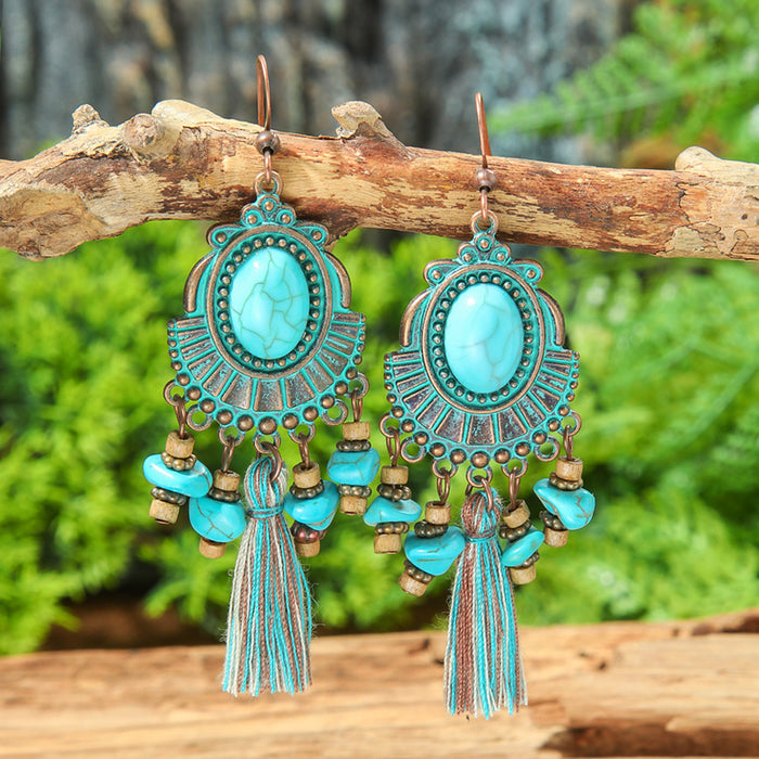 Wholesale Bohemian Vintage Tassel Earring Set Ethnic Style Fashion Accessory MOQ≥2