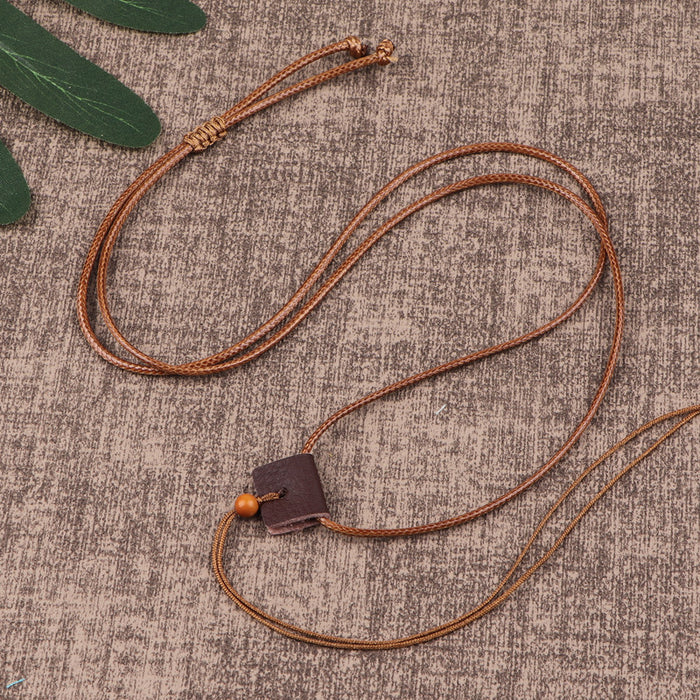 Wholesale Handmade Black Waxed Cord Pendant Necklace String Ethnic Chic DIY Jewelry Accessory Gift Boutique Resale