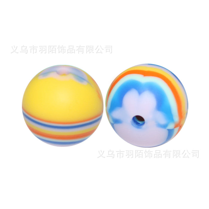 Wholesale 50pcs Rainbow Mixed Color Leopard Print Series Silicone Balls JDC-BDS-HongZhou018