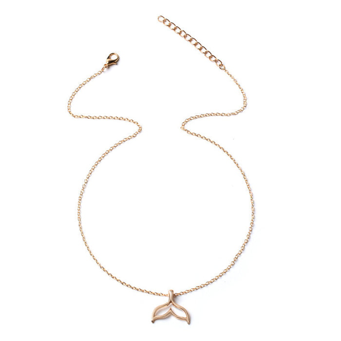 Wholesale Versatile Metal Dolphin Tail Necklace Alloy Mermaid Tail Pendant Necklace