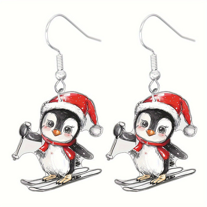 Wholesale Christmas Cartoon Earrings Cute Acrylic Pendant  Gingerbread and Animal Pattern Holiday Supplies