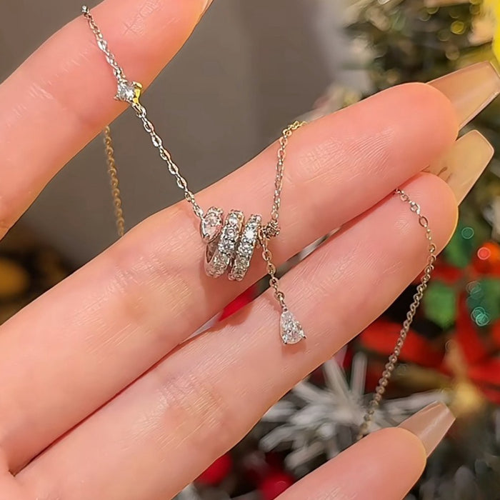 Wholesale Silver snake tassel necklace with high-end feel, light luxury temperament, neck chain, collarbone chain