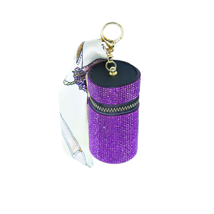 Wholesale Crystal Encrusted Light Luxury Bucket Bag Keychain Multi Pocket Lipstick Earphone Coin Holder Decorative Bag Charm Boutique Resale