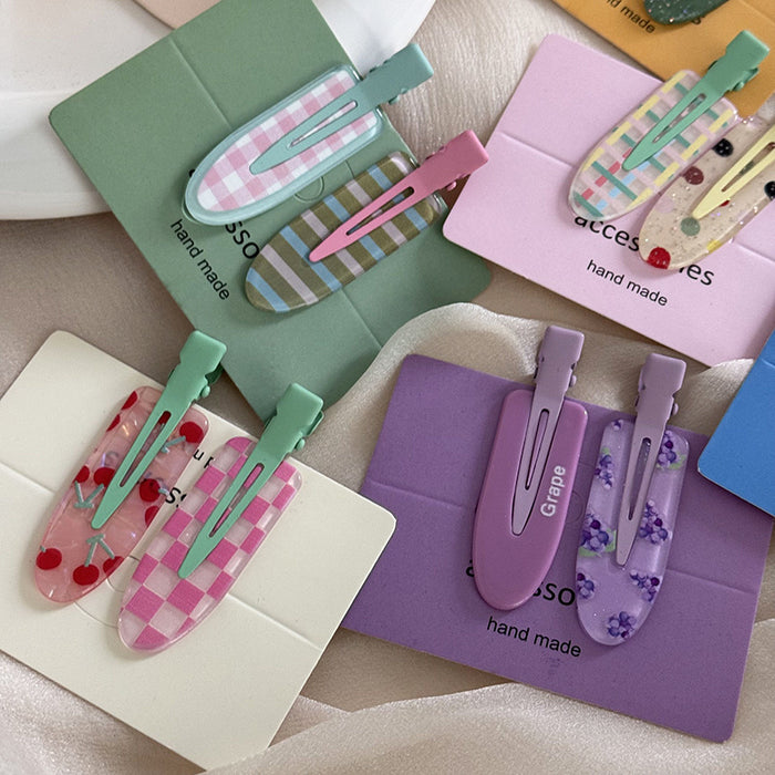 Wholesale 2-piece/set juice series hairpin clip seamless hairpin hair accessories glitter bangs clip