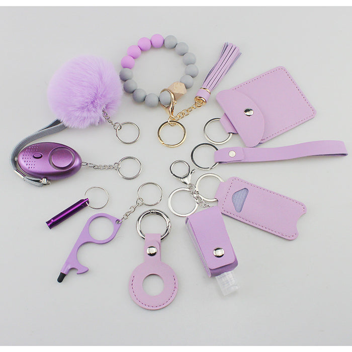 Wholesale Hair Ball Diamond Heart Multifunctional DIY 11-piece Keychain JDC-KC-TouMS050