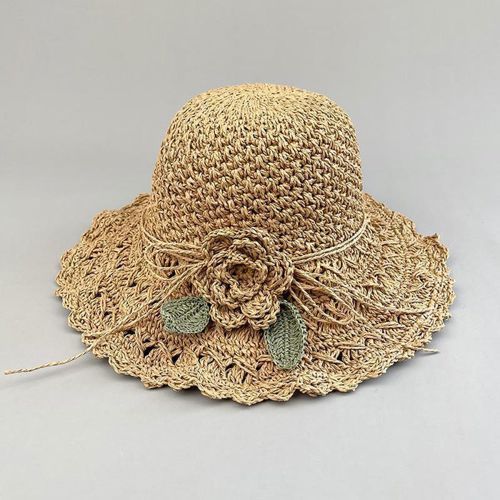 Wholesale Beach Hat Hand-woven Summer Cool Hat Straw Hat Women's Sunshade Flower Sun Hat