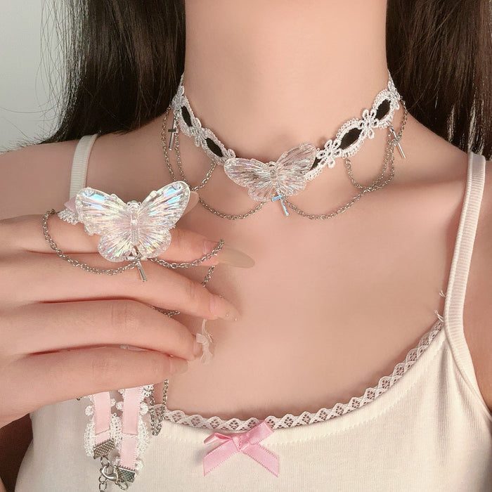 Wholesale Lace necklace cross collarbone chain personalized creative collar