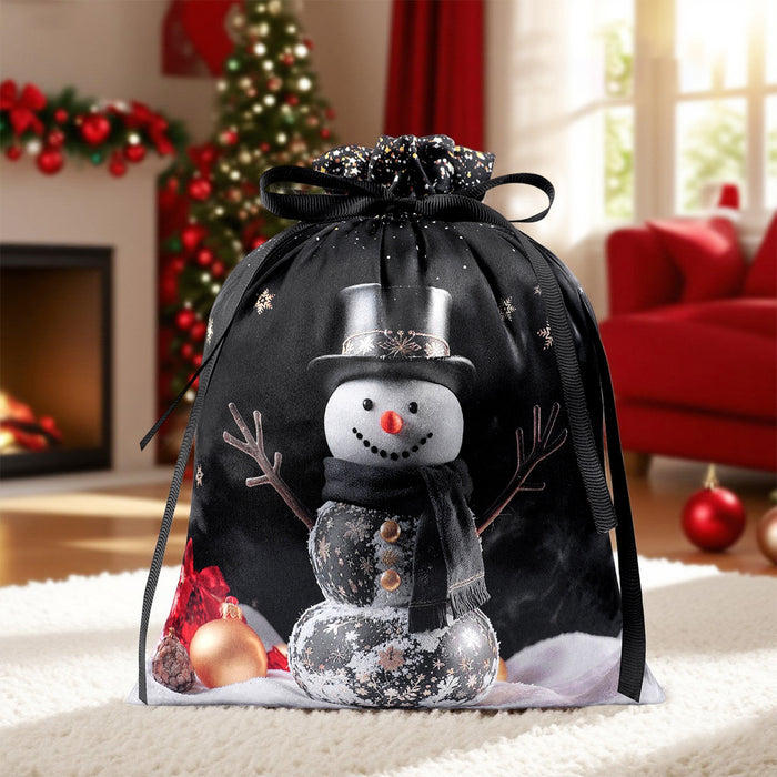 Wholesale Christmas Candy Custom Bag  Satin Double Drawstring Storage Bag Drawstring Christmas Gift Bag Gift Bag